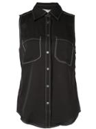 Frame Loose-fit Sleeveless Shirt - Black