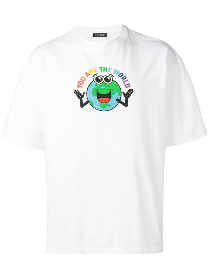 Balenciaga Graphic Print T-shirt - White