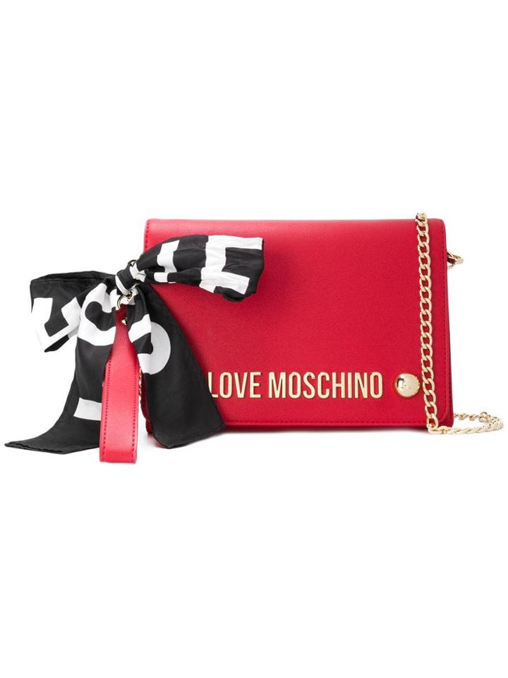 Love Moschino Brand Logo Clutch - Red