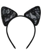 Maison Close Lace Cat Ear Headband - Black