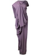 Rick Owens - Draped Gown - Women - Silk/acetate - 42, Pink/purple, Silk/acetate