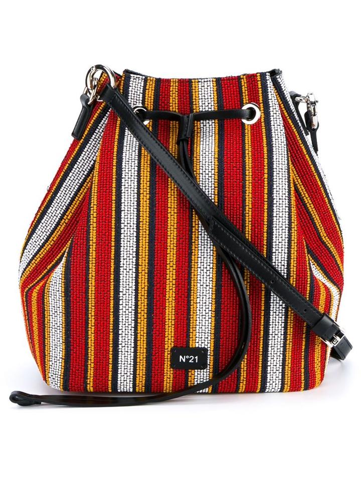 No21 Woven Stripe Bucket Bag