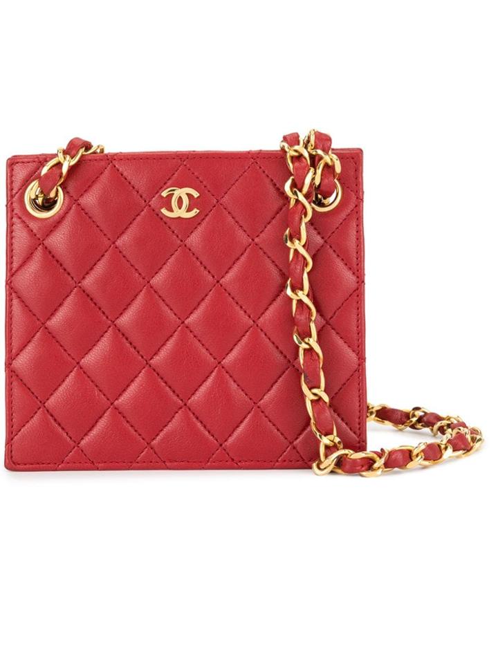 Chanel Vintage Mini Cc Square Bag - Red