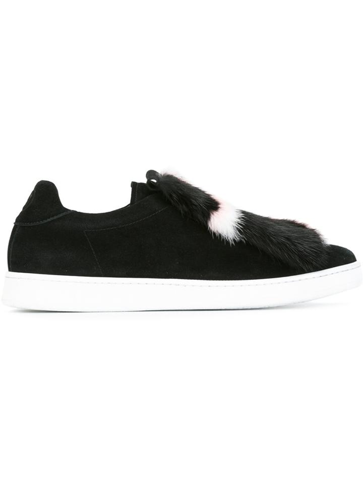 Joshua Sanders Fur Slip-on Sneakers - Black
