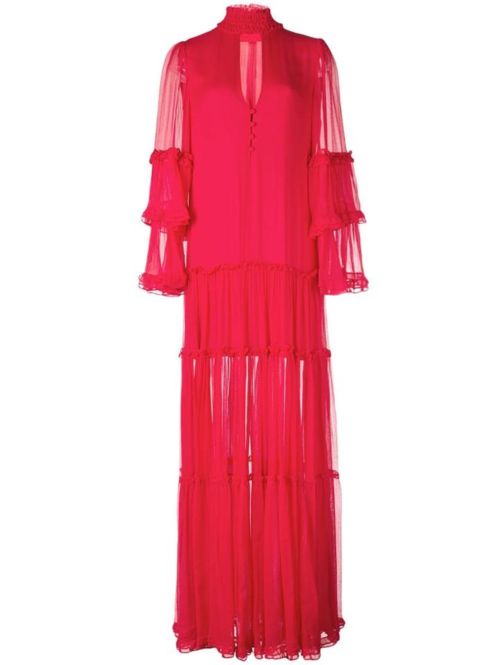 Alexis Ruffle-trimmed Long Dress - Red