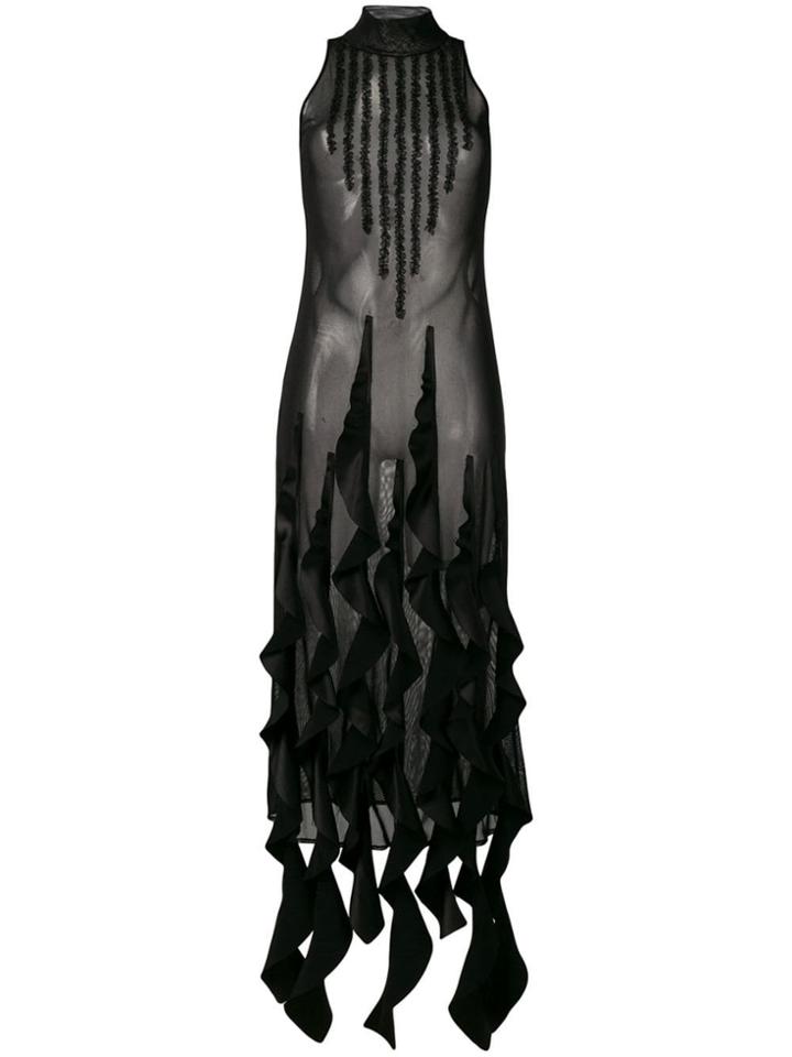 Ssheena Sheer Midi Dress - Black