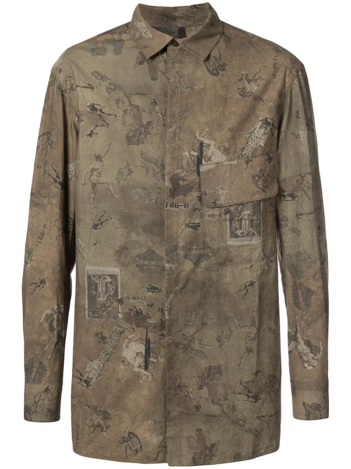 Ziggy Chen Antique Print Shirt - Brown