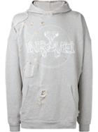 Unravel Project Distressed Hoodie, Men's, Size: Large, Grey, Cotton