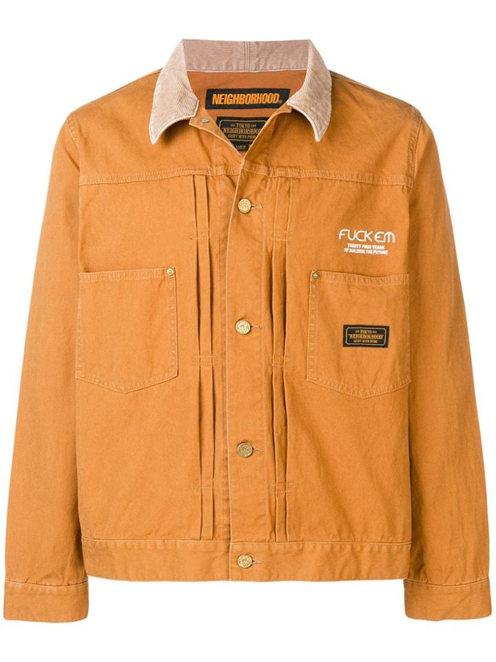 Neighborhood Logo Bomber Jacket - Orange