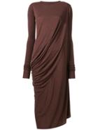 Rick Owens Lilies Draped Jersey Dress - Red