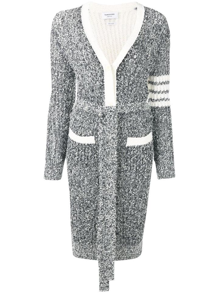 Thom Browne 4-bar Open Stitch Navy Cardigan - Blue