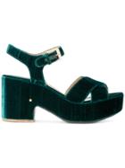 Laurence Dacade Emerald Velvet Nadine 95 Platform Sandals - Green