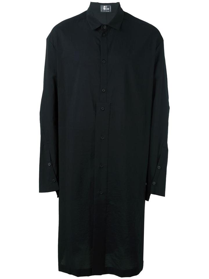 Lost & Found Ria Dunn Long Fit Semi Sheer Button Down Shirt, Men's, Size: Large, Black, Cotton