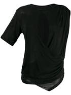 Unravel Project Draped T-shirt - Black