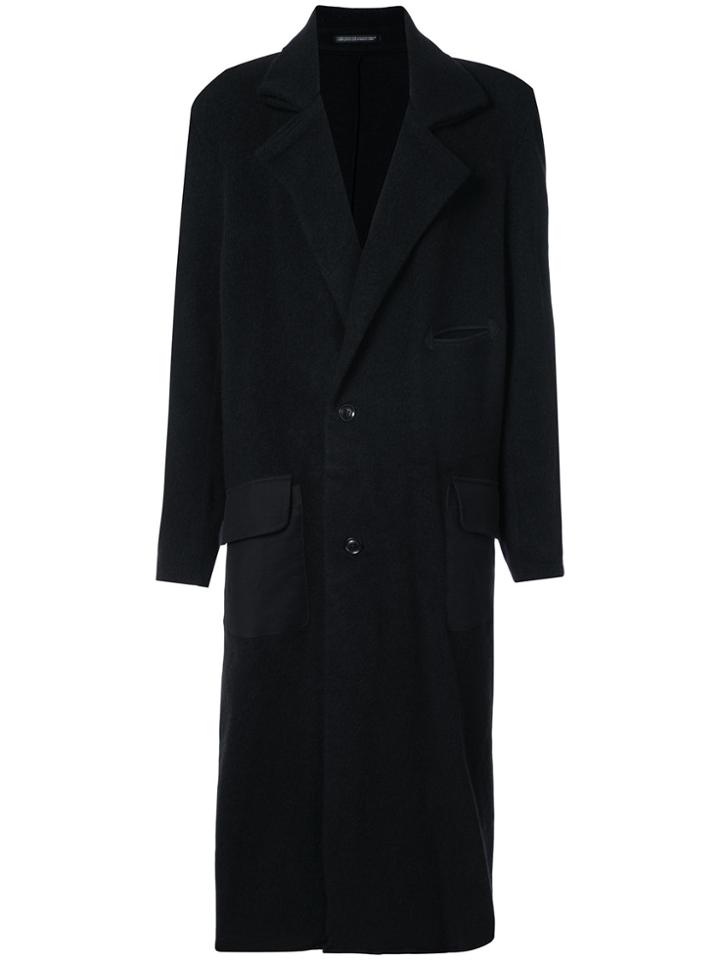 Yohji Yamamoto Contrast Packet Coat - Black