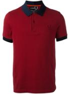 Raf Simons X Fred Perry Contrast Collar Polo Shirt, Men's, Size: 42, Red, Cotton