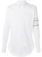 Thom Browne Long Sleeve Shirt With Medium Grey Woven 4-bar Stripe In
