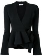 Scanlan Theodore Crepe Knit Wrap Jacket, Women's, Size: Medium, Black, Viscose