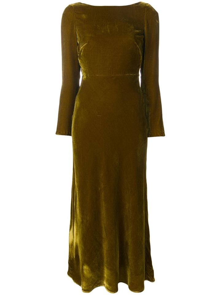 Saloni Deep Back Dress - Green