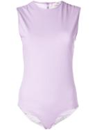 Tibi Sleeveless Scuba Bodysuit - Purple