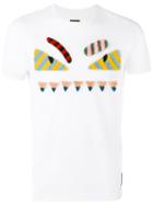 Fendi Embellished Bag Bugs T-shirt, Men's, Size: 48, White, Cotton/lamb Fur