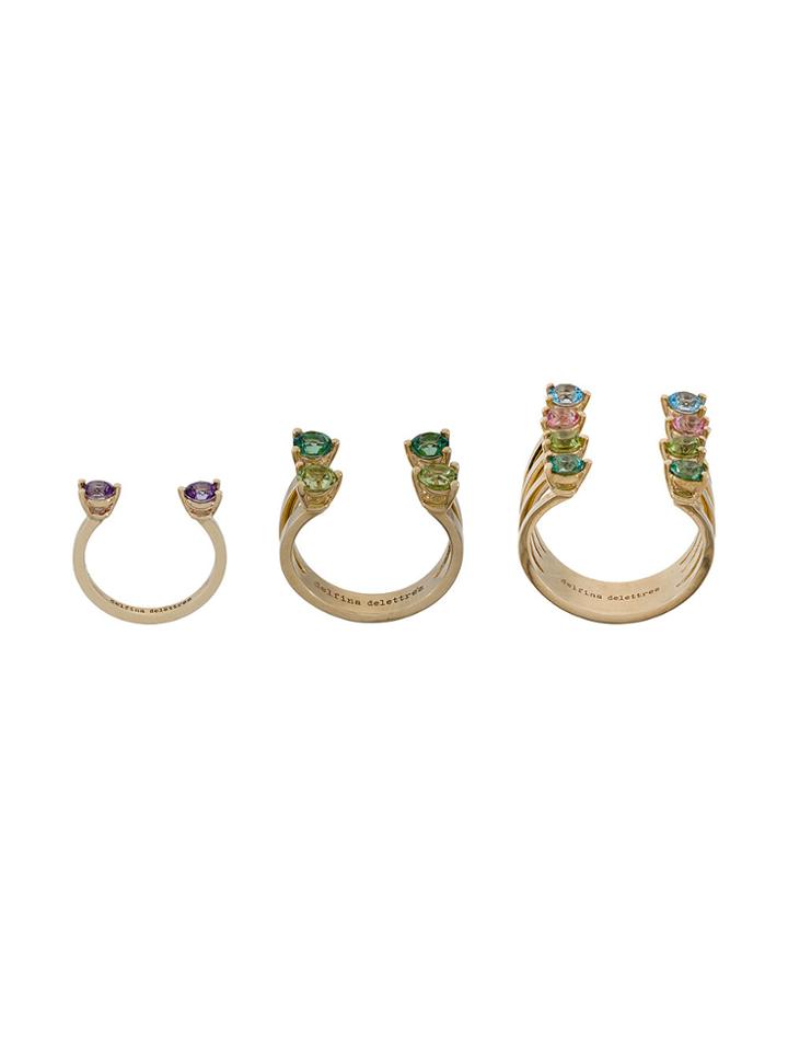 Delfina Delettrez Dots Set Of Three Rings - Metallic