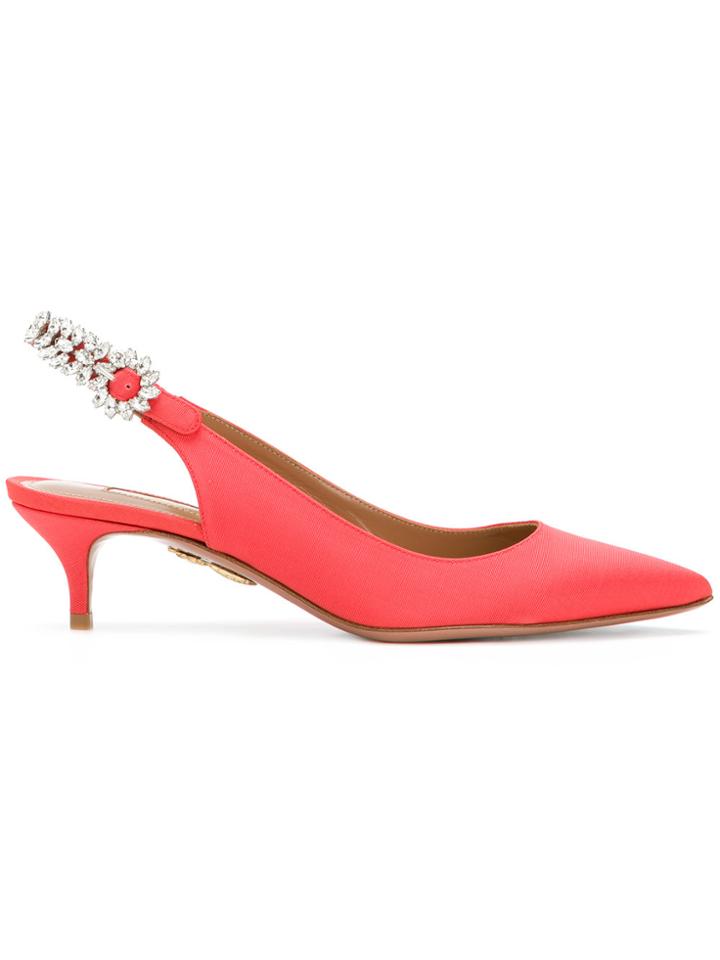 Aquazzura Crystal Slingback Pumps - Yellow & Orange