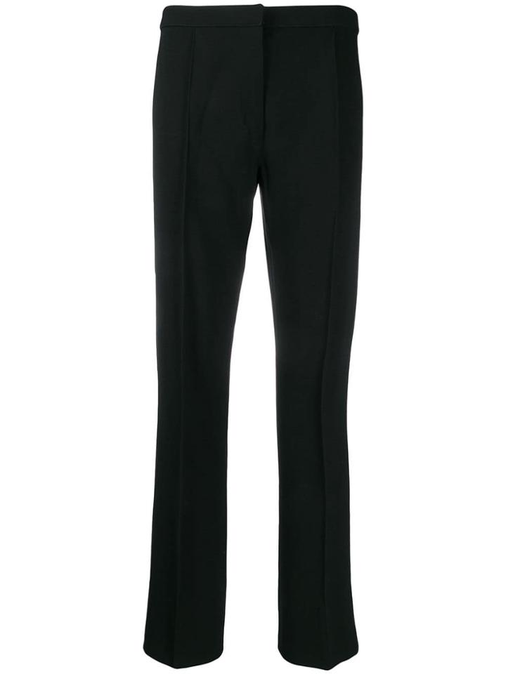 Chanel Pre-owned Straight-leg Wool Trousers - Black