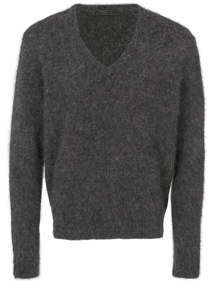 Prada V-neck Jumper - Grey