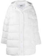 Msgm Padded Hooded Coat - White
