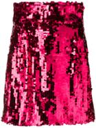 Dolce & Gabbana Sequinned Mini Skirt - Pink & Purple