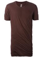 Rick Owens Ruched T-shirt, Men's, Size: Xs, Brown, Cotton