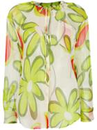 Aspesi Floral-print Sheer Blouse - Multicolour