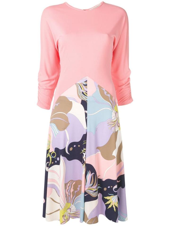 Emilio Pucci Mirabilis Print Midi Dress - Pink