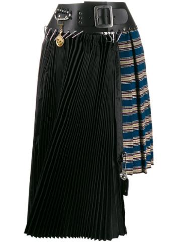 Chopova Lowena Asymmetric Check Mid Skirt - Black