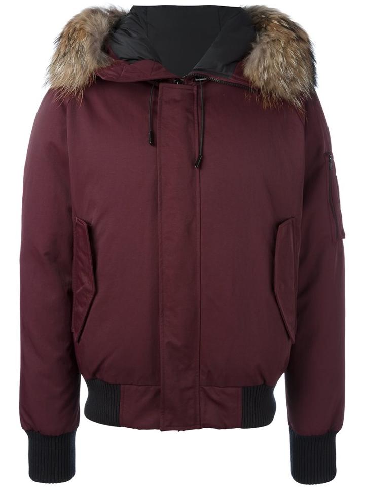 Kenzo 'tech' Puffer Jacket, Men's, Size: Large, Red, Polyester/nylon/racoon Fur/feather Down