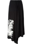 Yohji Yamamoto Flower Print Pleated Skirt