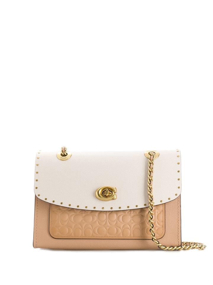 Coach Embossed Shoulder Bag - Neutrals