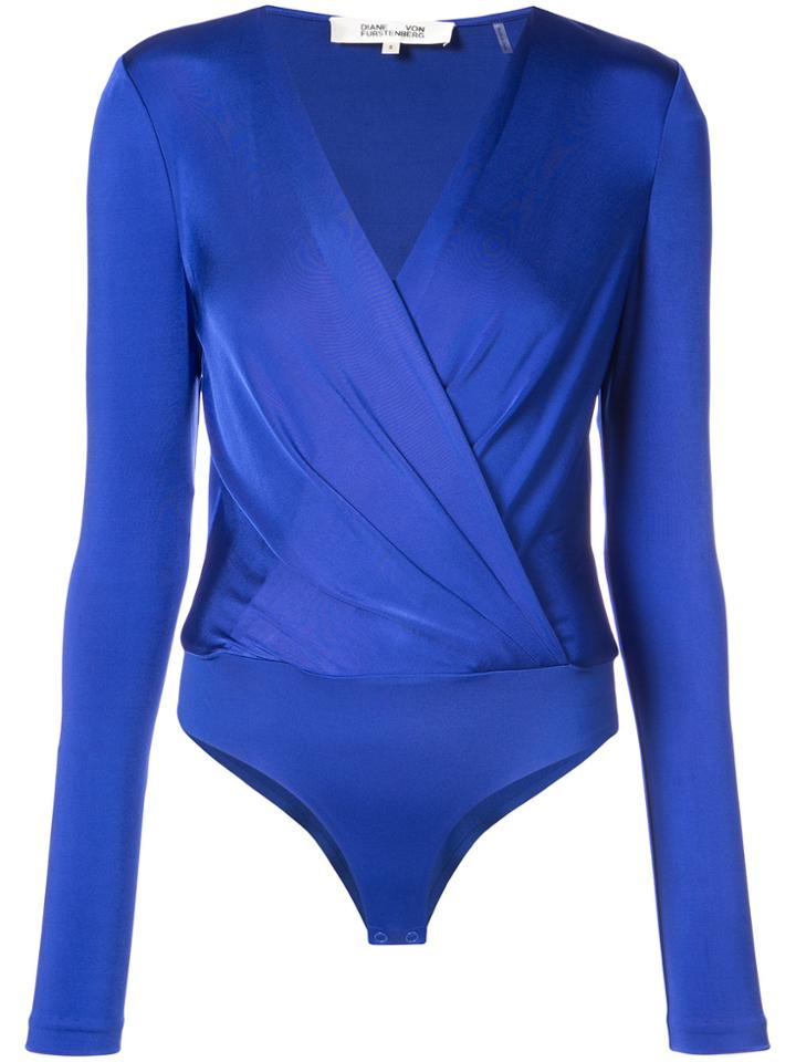 Dvf Diane Von Furstenberg Wrap Style Bodysuit - Blue