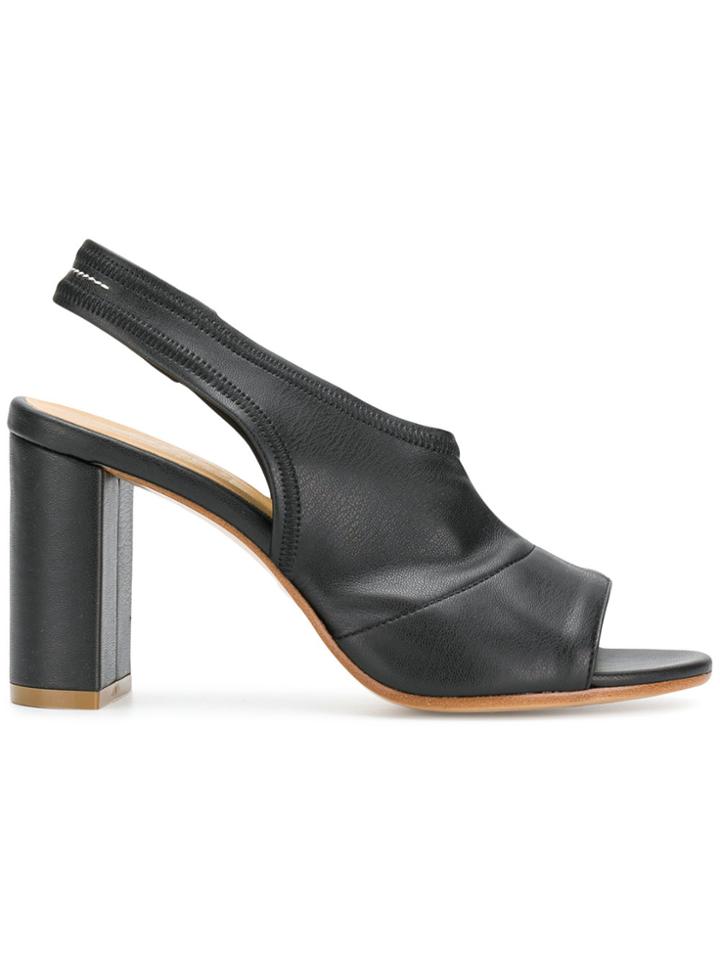 Mm6 Maison Margiela Peep Toe Slingback Sandals - Black