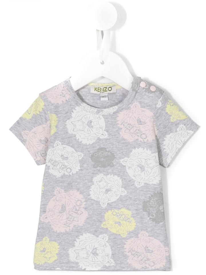 Kenzo Kids - Logo Print T-shirt - Kids - Cotton/spandex/elastane - 9 Mth, Infant Girl's, Grey