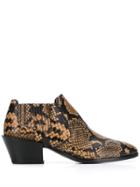 Tod's Snake-effect Ankle Boots - Brown
