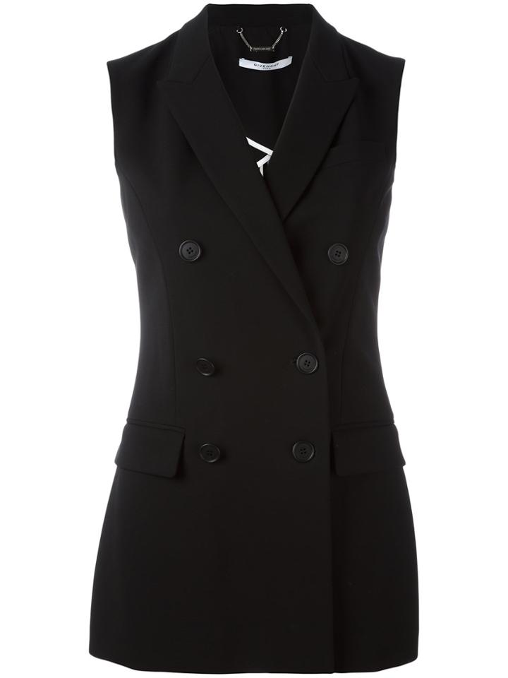 Givenchy Double Breasted Sleeveless Blazer - Black