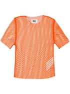 Mm6 Maison Margiela Fishnet T-shirt, Women's, Size: Xs, Yellow/orange, Polyamide/spandex/elastane