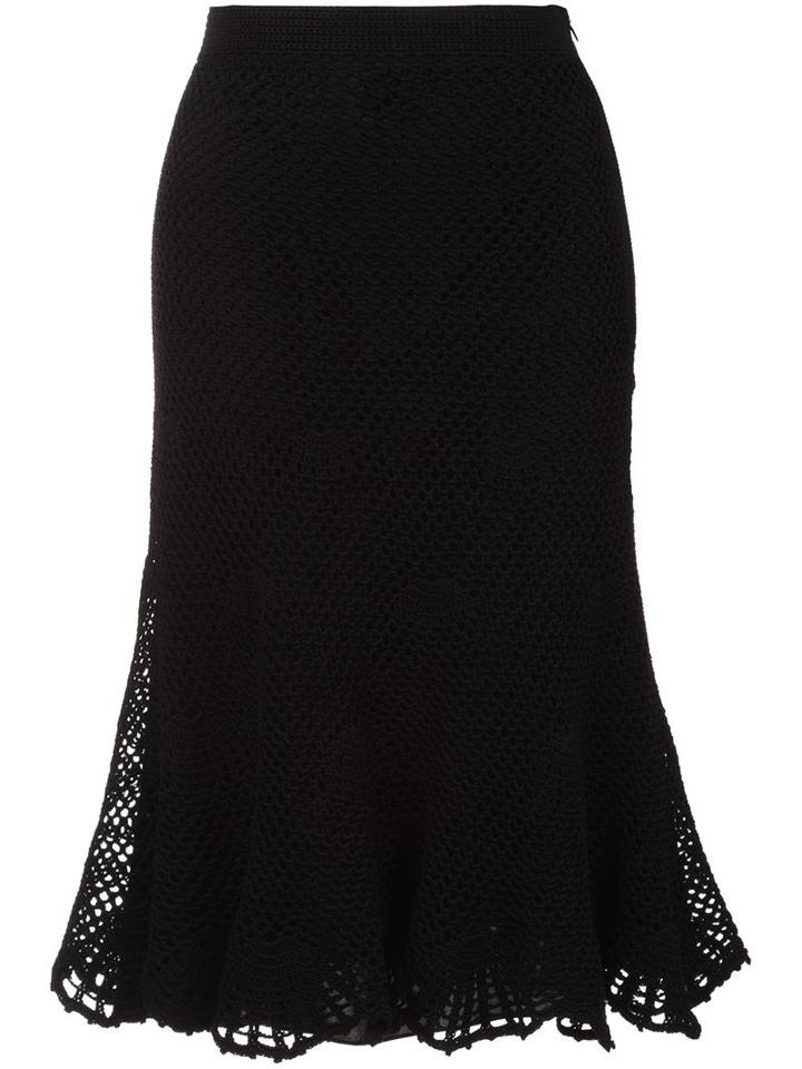 Derek Lam Mesh Overlay Skirt, Women's, Size: Small, Black, Silk/cotton/spandex/elastane