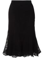 Derek Lam Mesh Overlay Skirt, Women's, Size: Small, Black, Silk/cotton/spandex/elastane