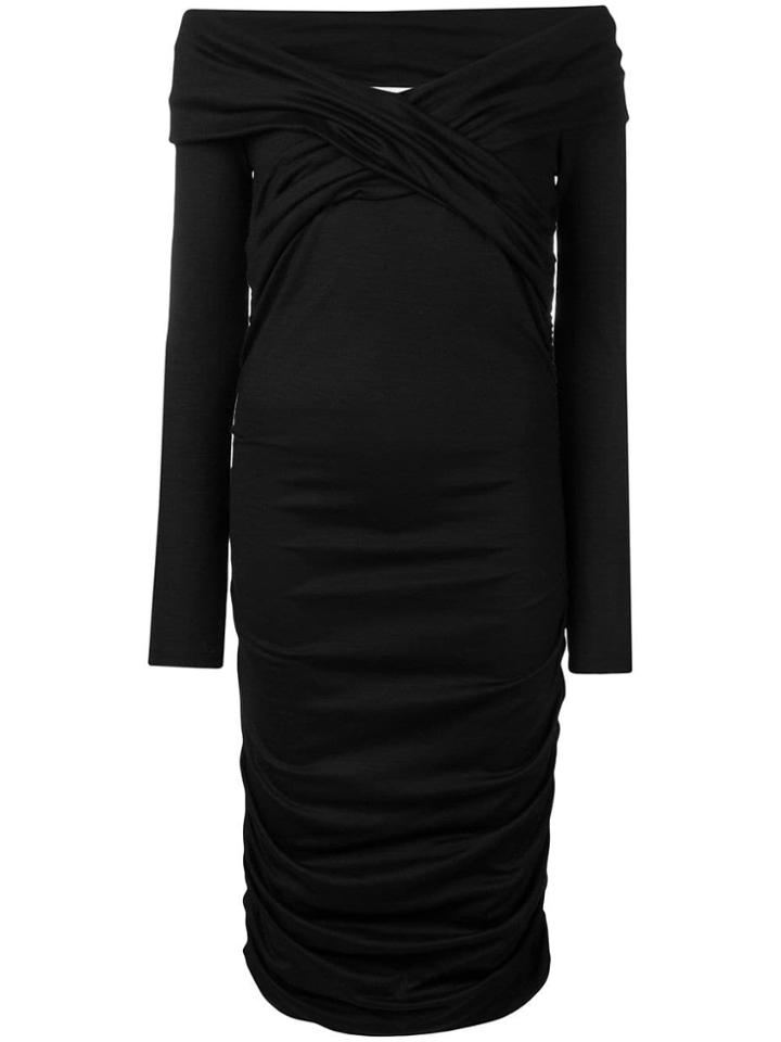 Dvf Diane Von Furstenberg Off-shoulder Midi Dress - Black