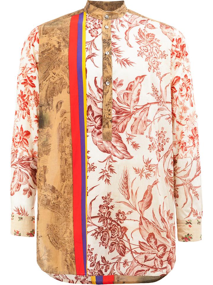 Pierre-louis Mascia Printed Henley Shirt - Multicolour