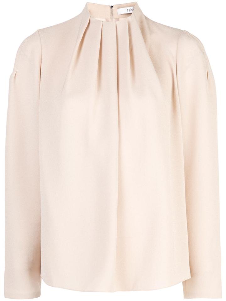 Tibi Esme High Neck Top - Brown