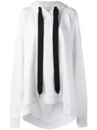 Marques'almeida Contrast Drawstring Oversized Hoodie, Women's, Size: Xs, White, Cotton/polyamide